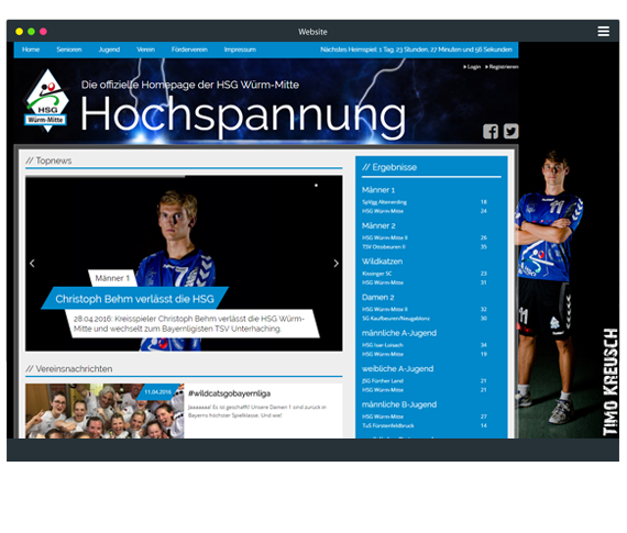 Individuelles Design deiner Handball Homepage